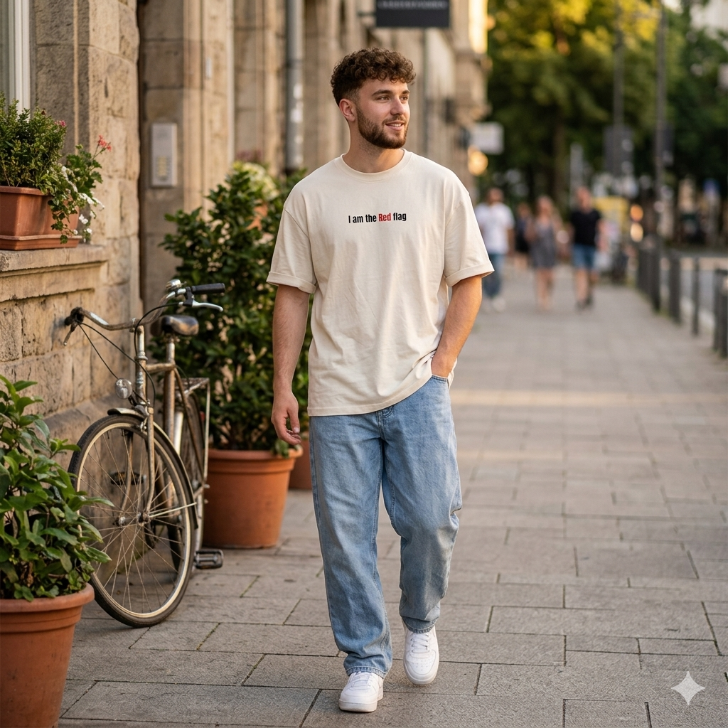 "I Am The Red Flag" Devdas Vintage Oversized T-Shirt