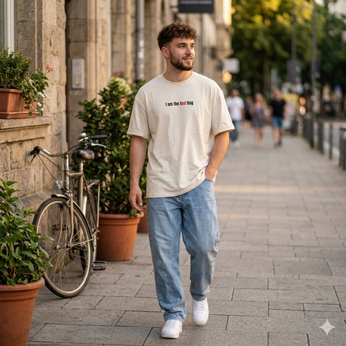 "I Am The Red Flag" Devdas Vintage Oversized T-Shirt