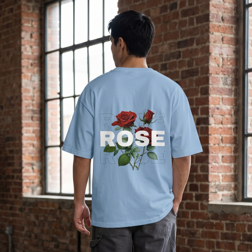 Rose Bloom Oversized Graphic Tee