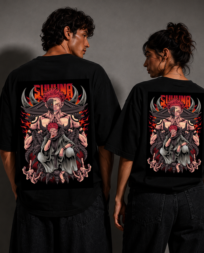 KING OF CURSES — Sukuna Premium Oversized T-Shirt