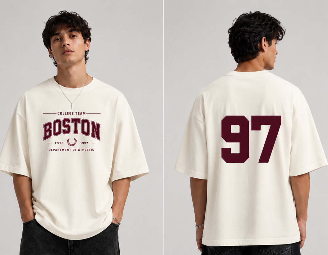 GLiTCH // Varsity Premium Oversized T-shirt // BOSTON97