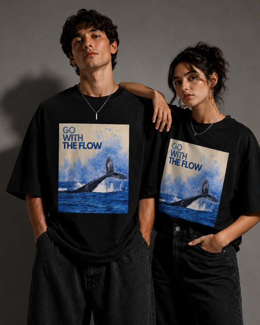WITH THE FLOW --  Premium Oversized T-shirt