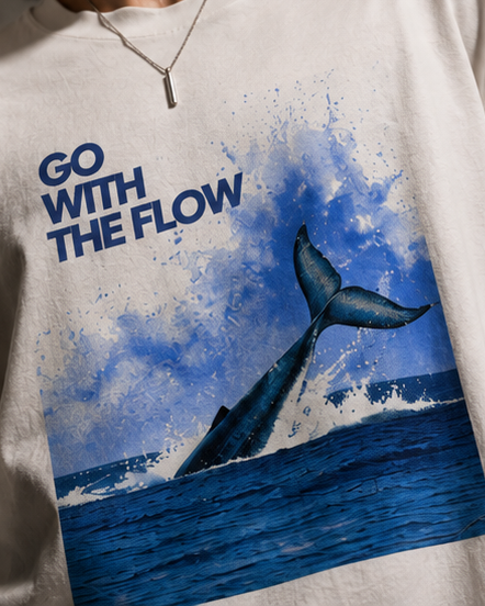 WITH THE FLOW --  Premium Oversized T-shirt