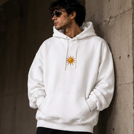 धैर्यं सर्वस्य साधनम् Oversized Hoodie | GLiTCH