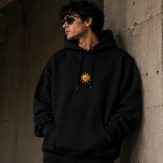 धैर्यं सर्वस्य साधनम् Oversized Hoodie | GLiTCH