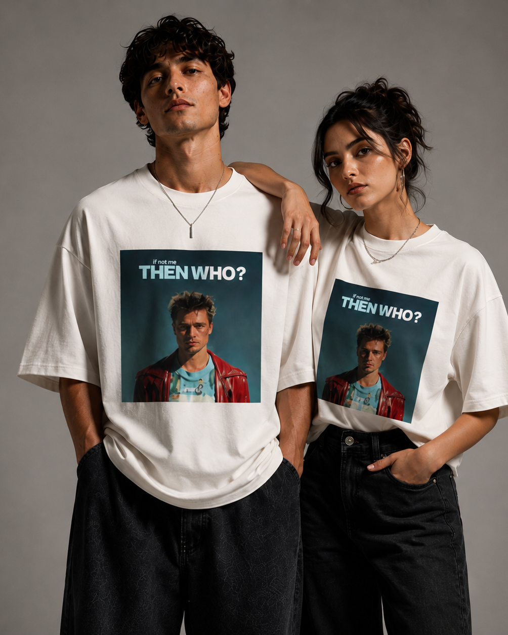 THEN WHO ? -- Premium Oversized T-shirt