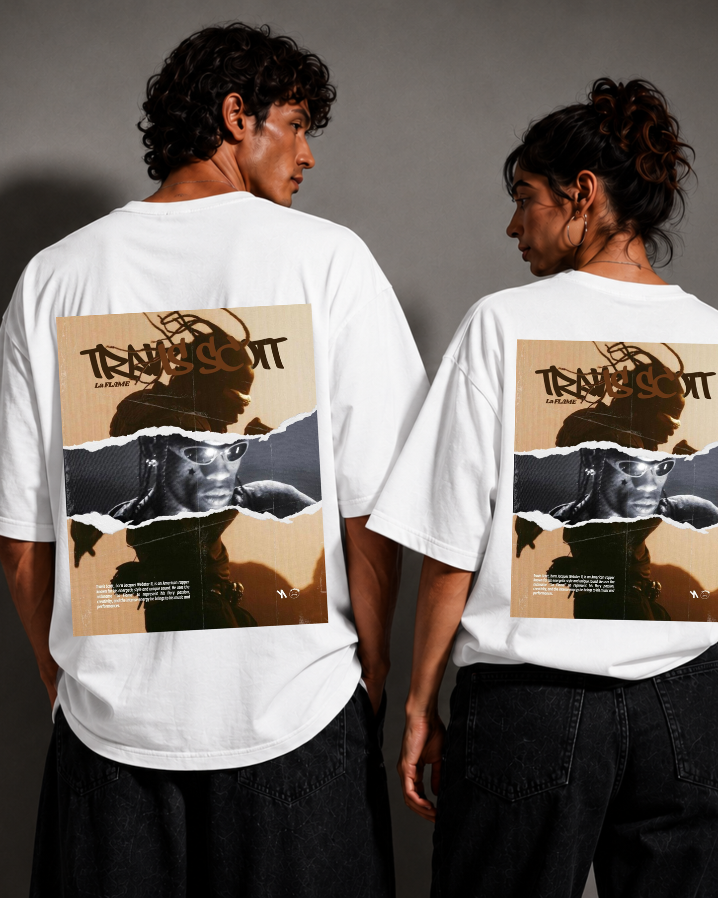 LA FLAME — Travis Scott Premium Oversized T-Shirt